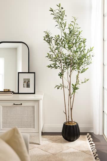 Kate and Laurel 7ft. Green Oliveira Faux Olive Tree